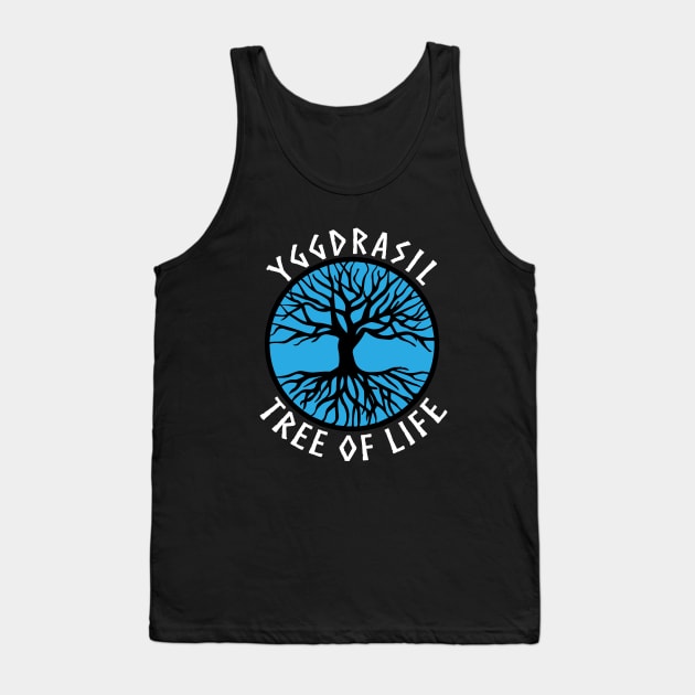 Tree of Life Yggdrasil Blue Paganism Symbol Tank Top by vikki182@hotmail.co.uk